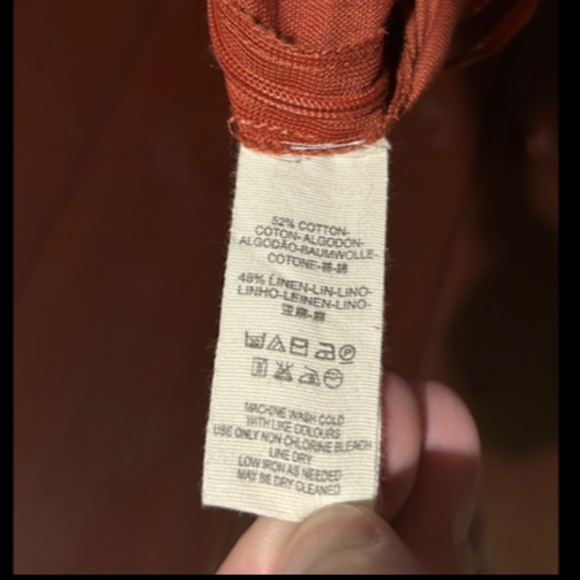 NWOT Urban Outfitters Linen Tie Front Wide Leg Cropped Pants Rust Orange Size M - Picture 15 of 15